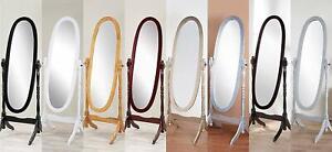 Swivel Full Length Wood Cheval Floor Mirror, White/Oak/Cherry/Black/Go ld/Silver