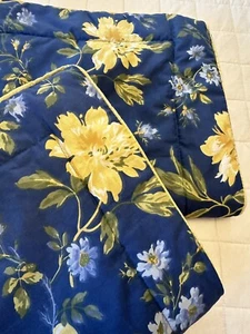 Laura Ashley Emilie Standard Sham Set 2 Blue Yellow Green Floral Cotton - Picture 1 of 24