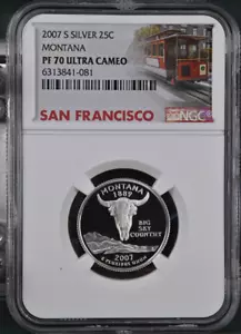 :2007-S S25C WASHINGTON MONTANA QUARTER NGC PF70UCAM SILVER RARITY R2 TOP-POP - Picture 1 of 2