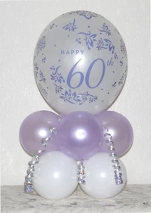 Matrimonio con diamanti 60° anniversario - Kit palloncini da tavolo - Senza elio necessario - Foto 1 di 1