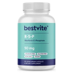 BESTVITE Riboflavin 5'-Phosphate (120 Vegetarian Capsules) - Vegan - Picture 1 of 6