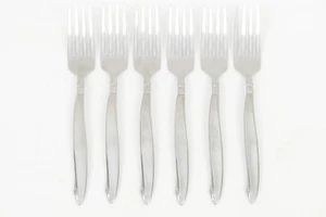 Set 6 Dinner Forks Oneida Community Surf Maid Cabana Stainless Flatware - Picture 1 of 3