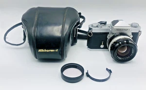 Nikon 35mm SLR NIKKORMAT FT Camera w Nikkor-S.C f=50mm 1:1.4 Lens & Case Vtg - Picture 1 of 24
