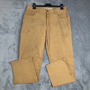 Carhartt Workwear Trousers Mens 34W x 32L Beige Tan Relaxed Fit Carpenter Jeans - Picture 1 of 16