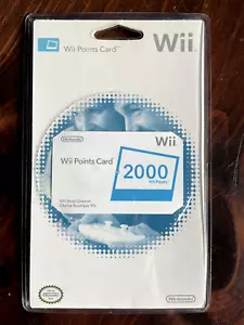 Nintendo Wii 2000 Points Card — Factory Sealed NOS - Picture 1 of 2