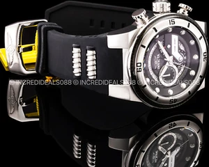 Invicta Mens S1 Rally Chronograph Silver Case Black Dial SS 52mm Stylish Watch - Picture 1 of 10