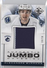 2012 Panini Limited Authentic Material /10 Alexandre Burrows #JJ-AX Jumbo Patch