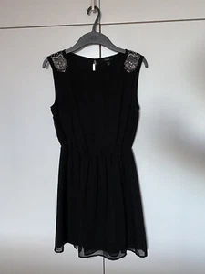 Kleid / Abendkleid kurz schwarz mit Strass an Schultern Gr. S • Zara/ Trafaluc - Bild 1 von 7
