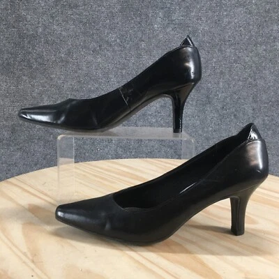 LifeStride 高跟鞋女式 8.5 米 Klarissa 泵黑色人造皮革尖头休闲 — 第 1/4 张图片