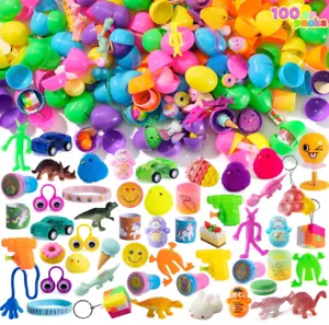 100 Pcs Prefilled Easter Eggs with Novelty Toys Premium for Easter Eggs Hunt - Picture 1 of 8