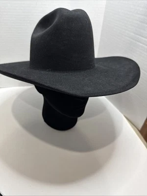 Bailey Western Cowboy Cowgirl 55 Hat 6 7/8 Black 6X Beaver All Around USA - Image 1 of 4