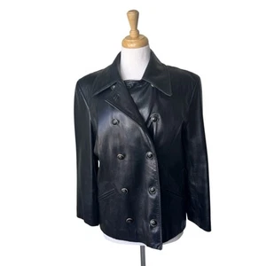 Giacca pavone doppiopetto XOE New York Bergdorf Goodman vintage in pelle - Foto 1 di 10