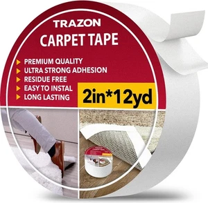 Carpet Tape Double Sided - Rug Tape Grippers for Hardwood Floors and Area Rugs - Picture 1 of 7