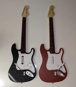 2 Lot PS3 & Wii Rockband Wireless Guitar Controllers 96561 PSGTS2 No Dongles - Picture 1 of 4
