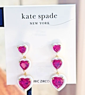 Kate Spade - Sweetheart - Pendientes colgantes lineales - Rojo Multi - Rojo Multi - Nuevo con etiquetas - $98 Foto 1 de 4