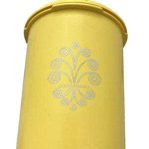 Contenedor de bote Tupperware Servalier de colección tapa amarilla 811 812 6" pequeño anidamiento - Imagen 1 de 9