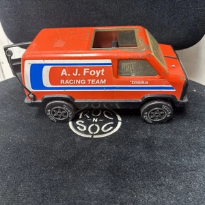 * 1970s TONKA TOYS PRESSED STEEL 9" LONG A.J. FOYT RACING TEAM VAN Used - Picture 1 of 6