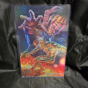 Fantastic Four #1 FIRMADO BERMEJO SDCC 2025 Holofoil/25 impresión artística 17x12 Trinity - Imagen 1 de 5