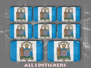 8 x Pegatinas 3D Relieve Bandera Edmonton - Todas las Banderas del MUNDO - Imagen 1 de 1