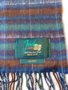 Irish County Tartan Scarf KERRY Unisex 100% Pure New Wool - Picture 1 of 7