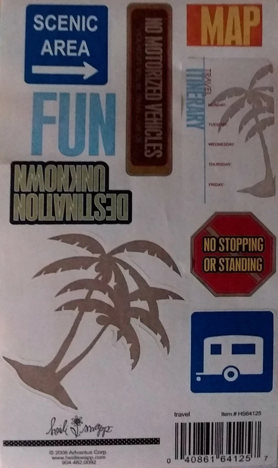 Heidi Swapp TRAVEL TRAILER VACATION  Stickers  2006 - Image 1 of 1