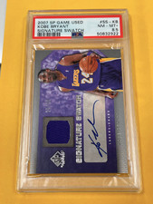 2007-08 SP Game Used Kobe Bryant Signature Swatch Jersey Auto 25/30 PSA 8.5