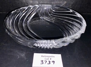 Julia Poland Vintage Crystal Glass Wavy Swirl Candy Trinket Dish - Picture 1 of 4