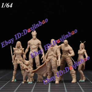 Guardians of the Galaxy 1/64 6PC Figure Model Kit Unpainted Unassembled Mini GK - Picture 1 of 8