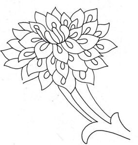Embroidery Transfer Iron On - Dahlia Flower Floral Summer Posy  - 8 x 11 cm