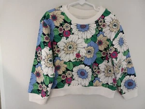 Gap Kids Graphic Floral Soft Fleece Knit Sweatshirt Size 5 Girls NWT $34.95 - Picture 1 of 3