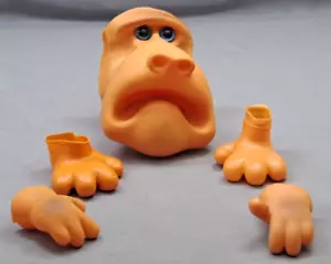 Vintage Plastic Ape Gorilla Monkey Face Hands Fee Sewing Dolls Crafting - Picture 1 of 7