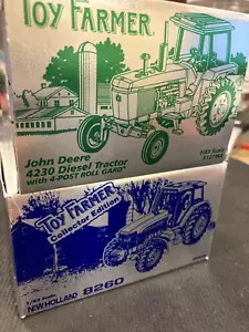 Ertl Toy Farmer John Deere 4230 Diesel Tractor w/ 4-Post Roll Gard + New Holland - Picture 1 of 3