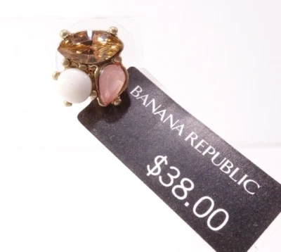 Aretes para mujer Banana Republic brillantes audaces con flores de cristal Howlita nuevos con etiquetas 38 Foto 1 de 4