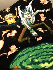 Rick And Morty Adult Swim Plush Throw Blanket Soft 45 x 60 Northwest Polyester - Picture 1 of 6