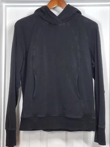 Lululemon Womens Scuba Hoodie Size 6 Pullover Black French Terry Cotton Hooded - Picture 1 of 10