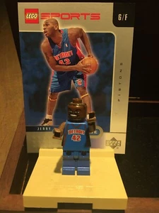 LEGO Sports Basketball NBA Jerry Stackhouse Detroit Pistons Figure w Card, Stand - Picture 1 of 9