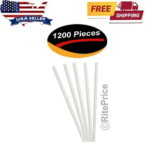 1200 Pcs Plastic Disposable Straws 7.75" Drinking Straw White Color BPA FREE-New - Picture 1 of 8