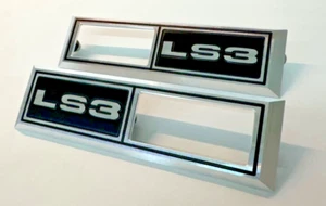 1968 Chevelle Impala Nova 'LS3' Emblem Marker Light Bezel Front Fender Billet - Bild 1 von 12