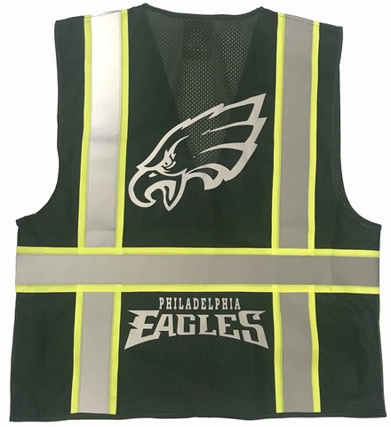 Philadelphia Eagles GREEN REFLECTIVE SAFETY VEST W/REFLECTIVE LOGO 🏈 Cover