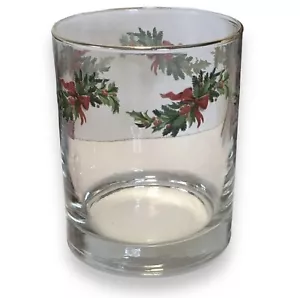 Pfaltzgraff Christmas Heritage Drinking Glass Gold Rim Vintage Retired Pattern - Picture 1 of 9