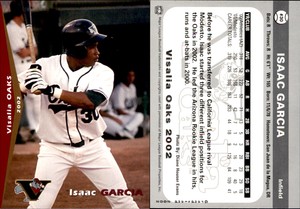 Isaac Garcia 2002 Grandstand Visalia Oaks #30 Card *AutographDen*