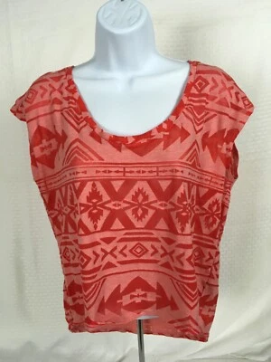 Camiseta sin mangas Arizona Jean Co para mujer talla L naranja semi transparente cuello redondo Foto 1 de 4