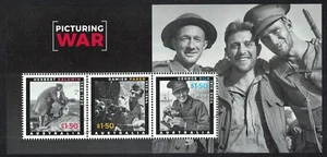 AUSTRALIA 2024 ANZAC DAY PICTURING WAR SOUVENIR SHEET OF 3 STAMPS IN FINE USED - Picture 1 of 4