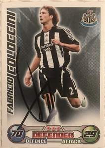 Match Attax 2008/09 Fabricio Coloccini Hand Signed Newcastle United Topps - Bild 1 von 2