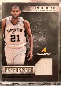 2013-14 Panini Pinnacle Performers Jersey #1 Tim Duncan San Antonio Spurs