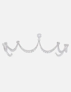 Delicate Vintage Style Festoon Tiara 925 Sterling Silver Handcrafted Luxe Jewel - Picture 1 of 7
