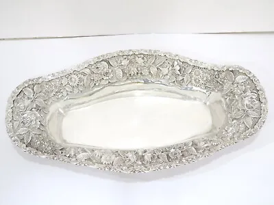 15.5  Sterling Silver Baltimore Silversmiths Antique Floral Repousse Large Dish • 2,501.20$