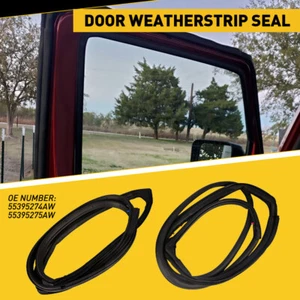 For 2007-2018 Jeep Wrangler Front JK Door Weatherstrip Seal LH RH Set of 2 US - Picture 1 of 15