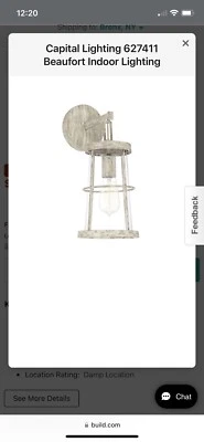 Aplique de baño Capital Lighting 627411 Beaufort 15" de alto - Mystic Sand Foto 1 de 4