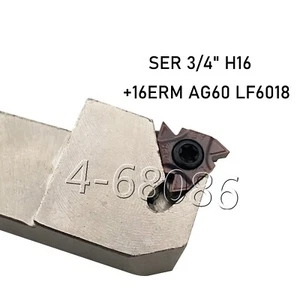2pc 16ERM AG60 LF6018 bit+ SER 3/4" H16 Thread Turning Tools Cutter Lathe Holder - Picture 1 of 9